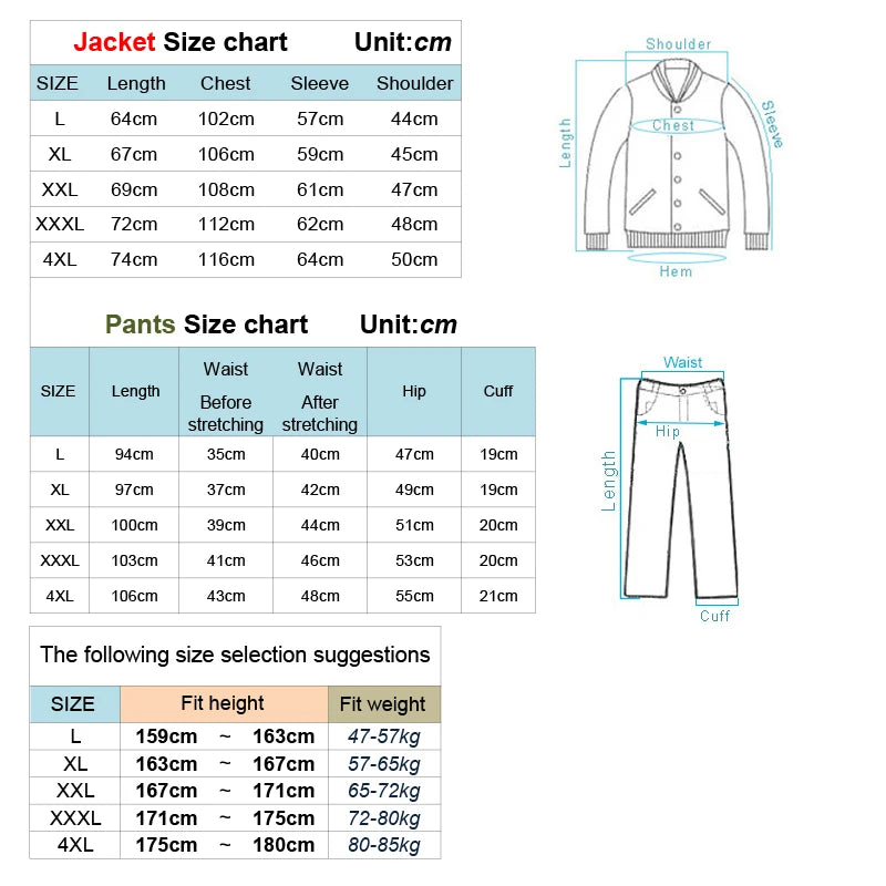 Outdoor Hooded Jacket and Trouser Clothing Set with Style Options