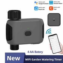 New Design 4 AA Batery Powered Garden Smart Irrigation Wifi Automatic Irrigation  Water Timer Use Tuya Smart Life App