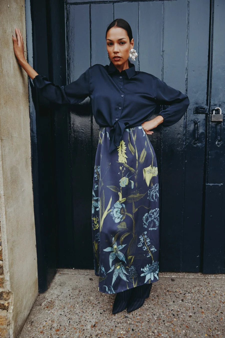 Women's Tie Front Satin Look Shirt and Dress Selection