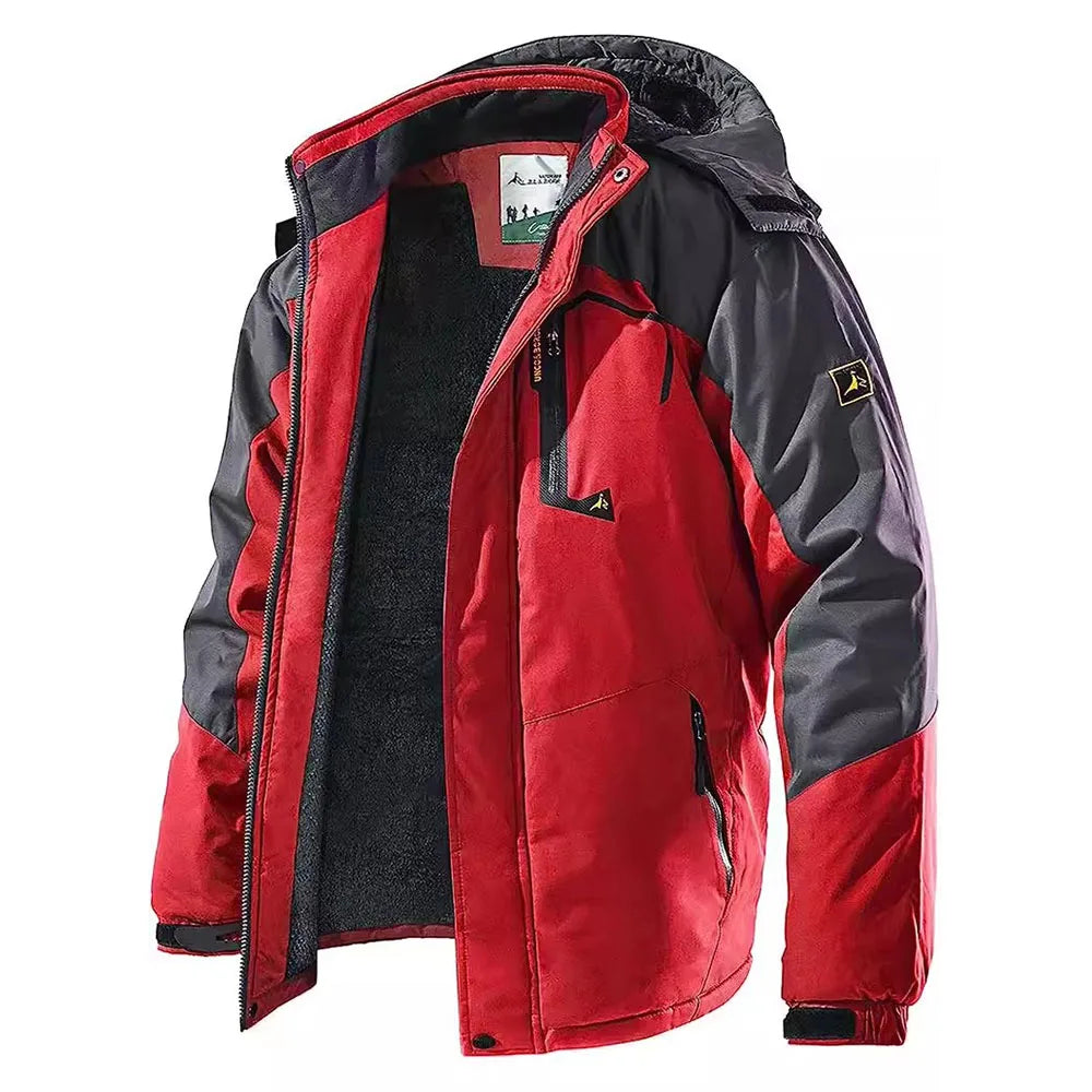 Men's Colour Block Hooded Zip Front Jacket