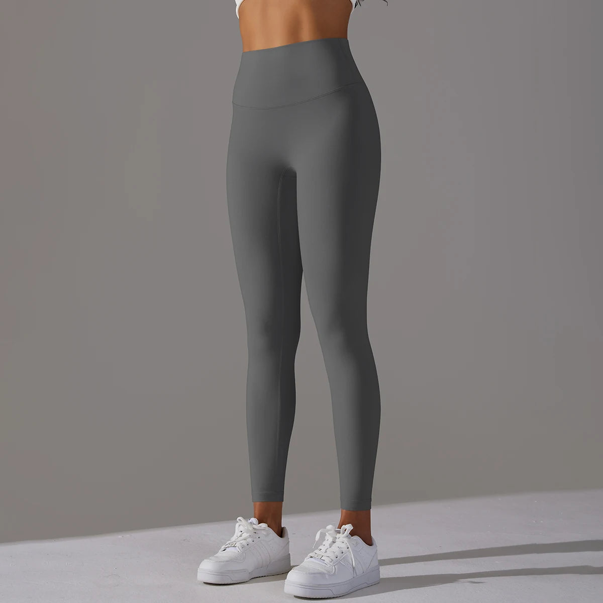 Women's Nylon-Spandex Solid High-Waist Ankle-Length Fitted Leggings for Yoga and Everyday Workouts