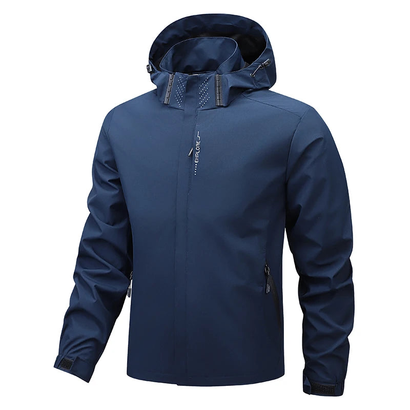 Men's Hooded Full-Zip Polyester Outdoor Jacket