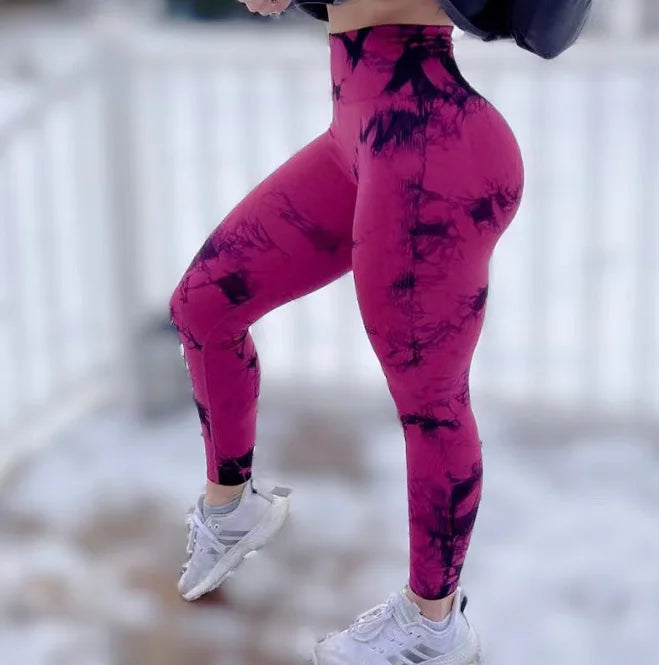 Women's Tie Dye Full Length Leggings For Workout Outfits