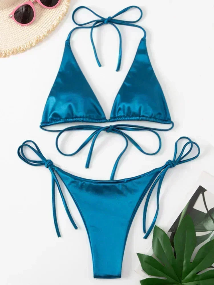 Shiny Halter Bikini