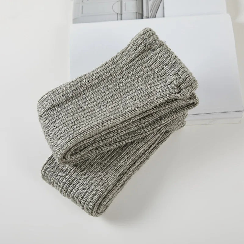 Long Dance Leg Warmers with Ribbed Knit Texture