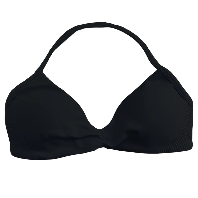 Women's Ruched Halter Neck Sports Bra
