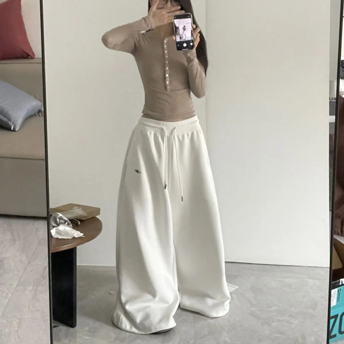 Full Length Wide Leg Casual Cargo Pants with Pockets