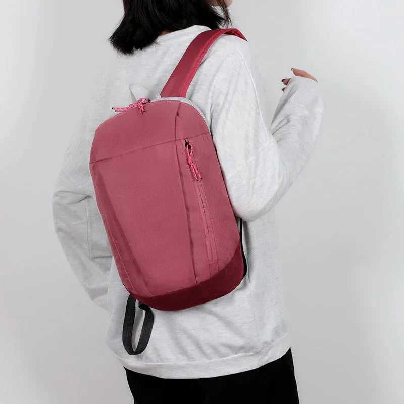 Compact Plain Backpack with Front Zipper Pocket and Twin Shoulder Straps