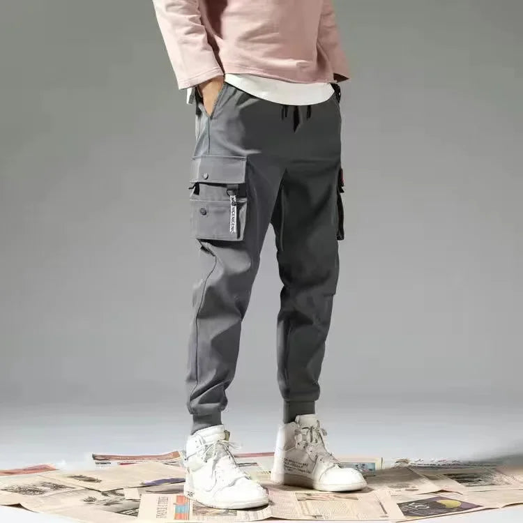 Women's Cargo Joggers with Drawstring Waist and Contrast Panel Style Options