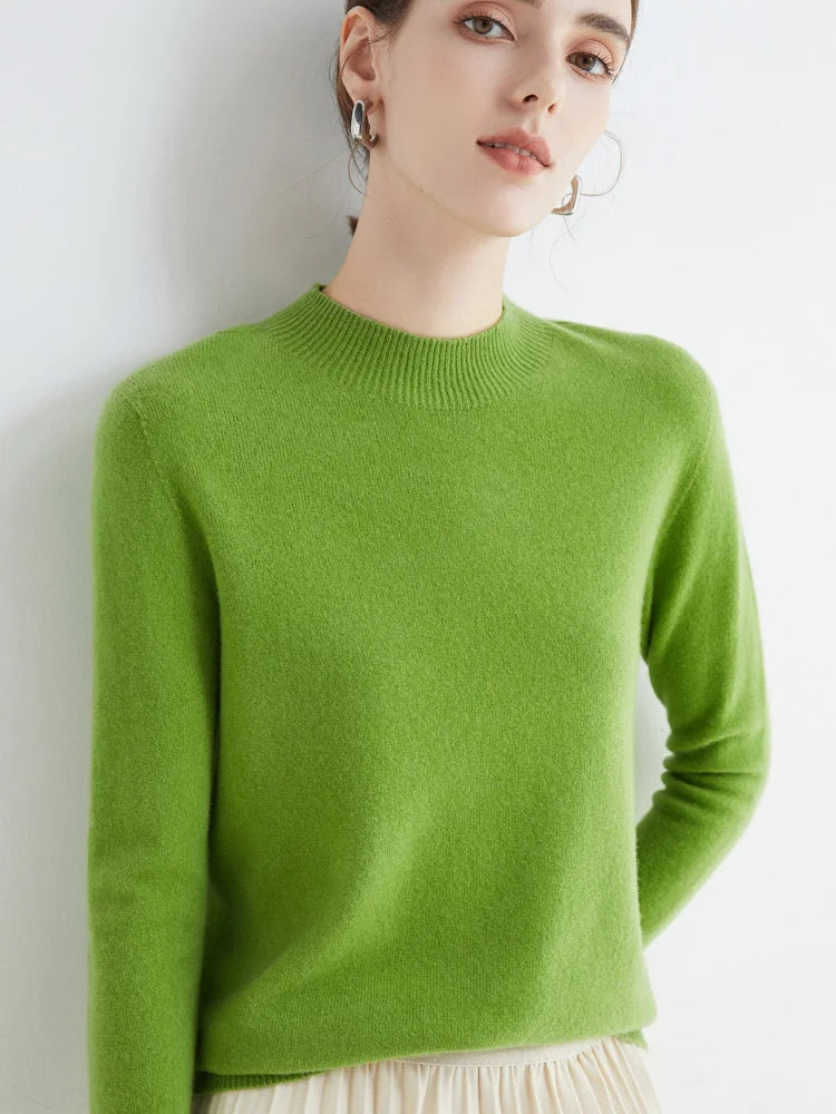 Women's Fluffy Crew Neck Long Sleeve Sweater Casual Knit Layer