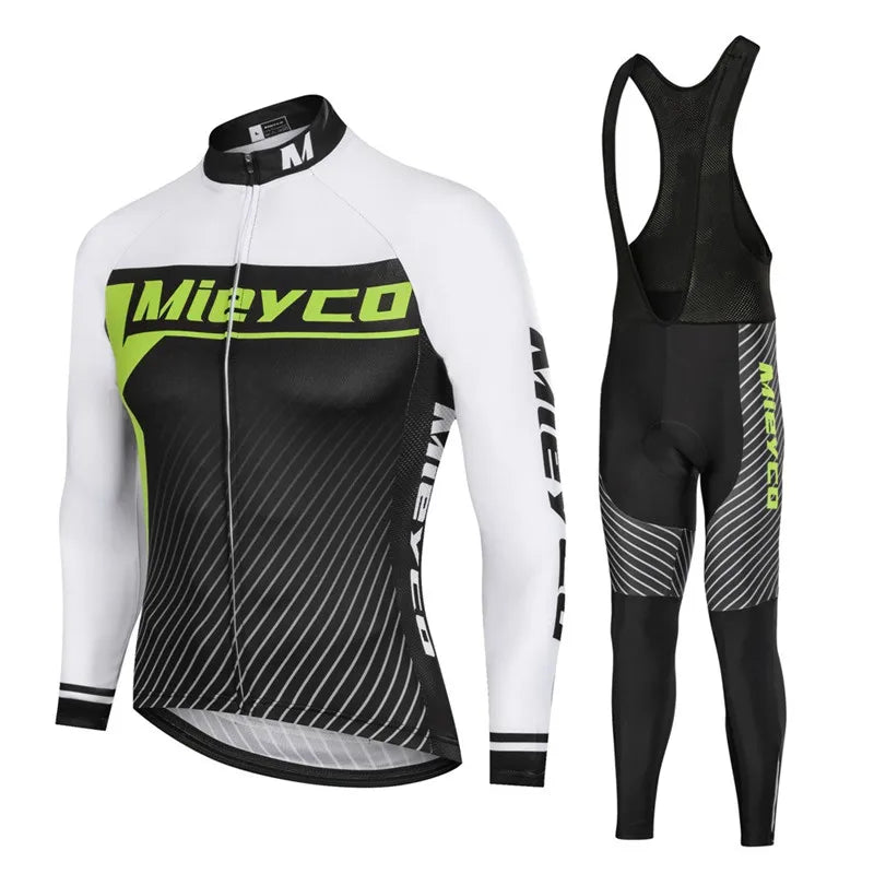 Men Long Sleeve Cycling Jersey Set MTB Road Bike Breathable Outdoor Cycling Suit