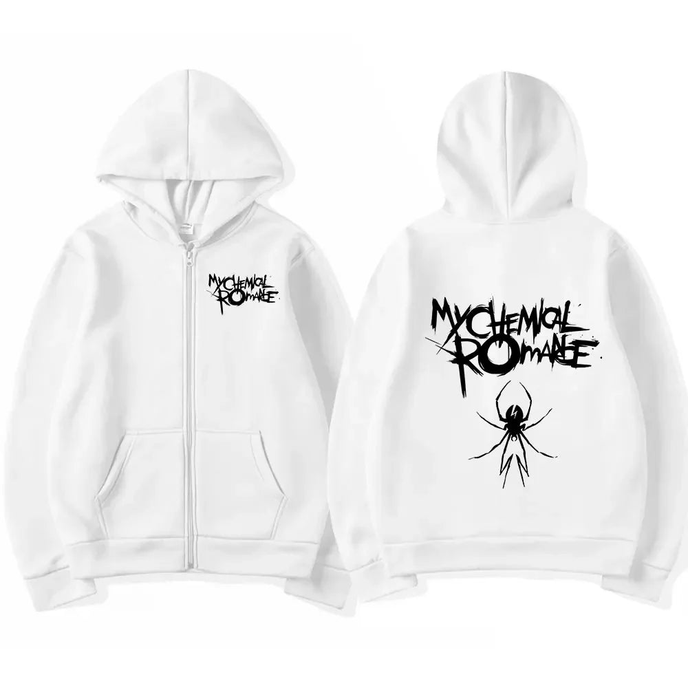 Men's Rock-Graphic Long-Sleeve Zip-Front Hoodie