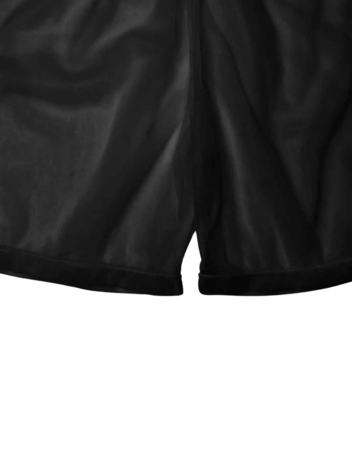 Men's Sheer Elastic Waist Straight Hem Short Lounge Sleep Shorts