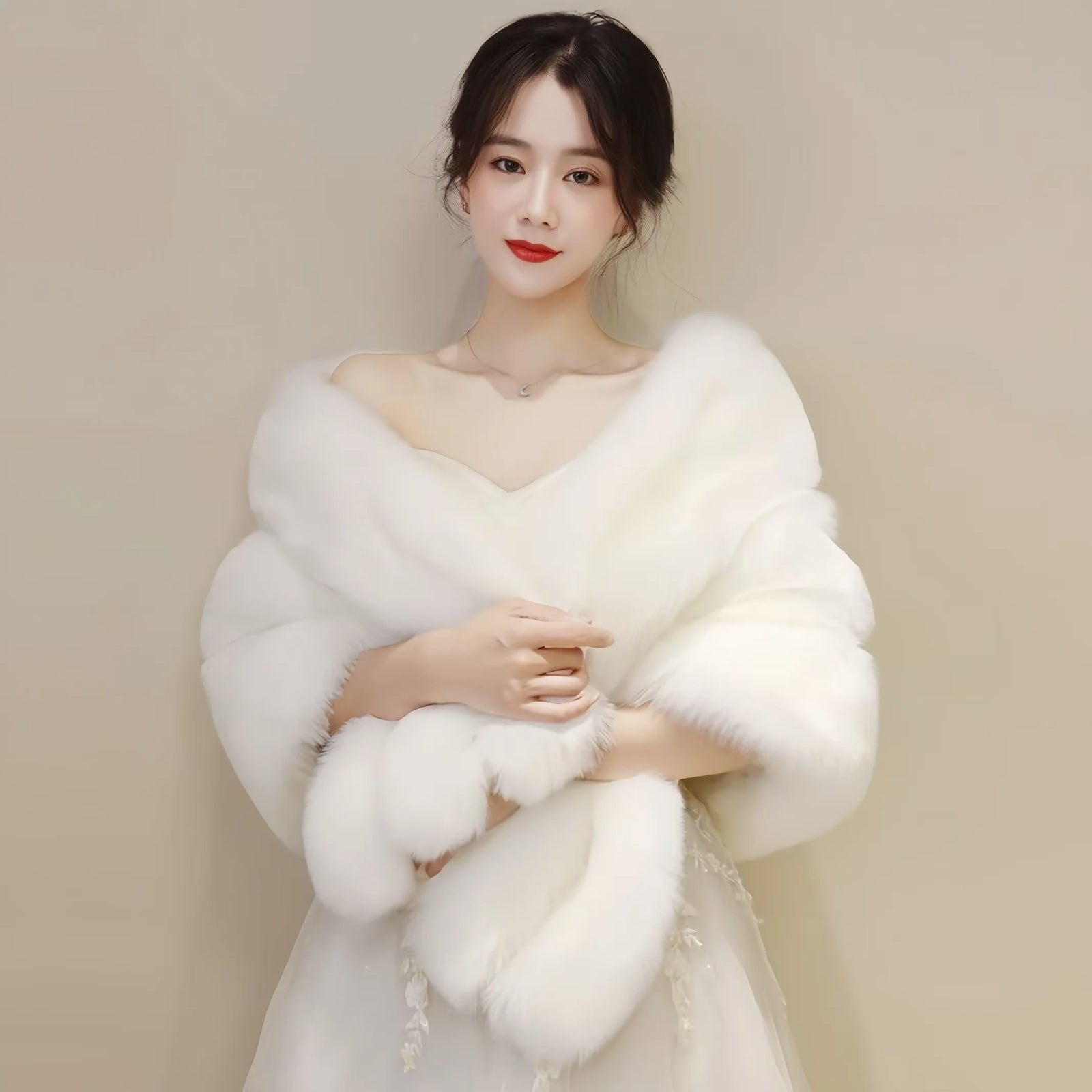 Plush Cross Front Wrap Cape for Layering over Outfits