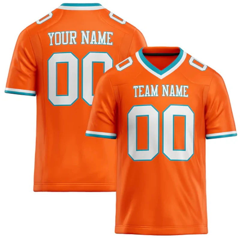 Orange Number Football Short Sleeve Jersey For Sports Outfits