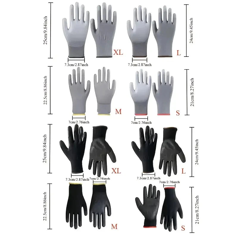 Full Finger Work Gloves with Contrasting Palm Coating