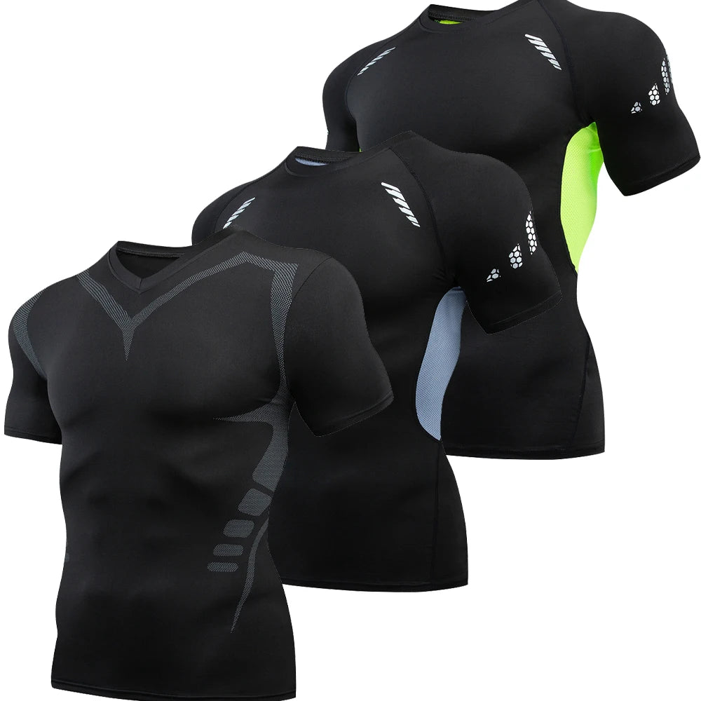 Fitted Sports Compression Shirt with Original Sleeve Style Options