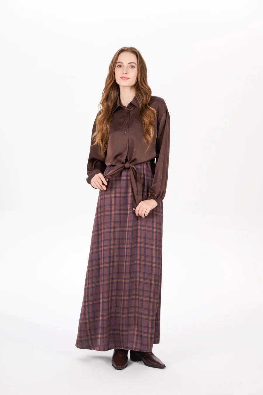 Women's Tie Front Satin Look Shirt and Dress Selection