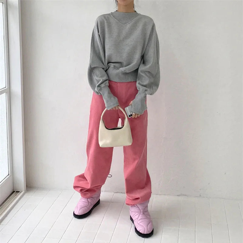 Long Sleeve Casual Pullover Sweatshirt with Original Style Options