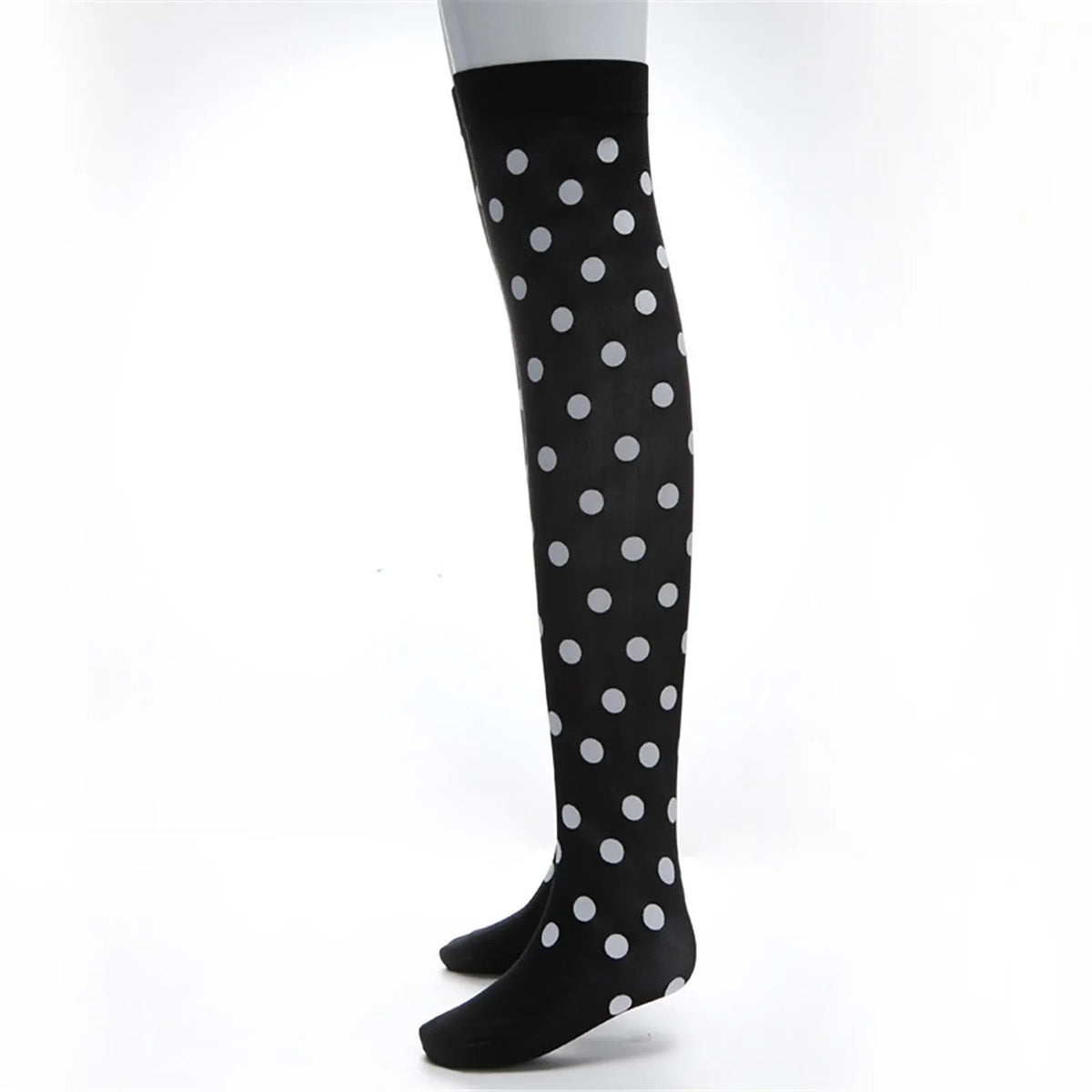Patterned Knee High Stockings with Bat and Spiderweb Designs