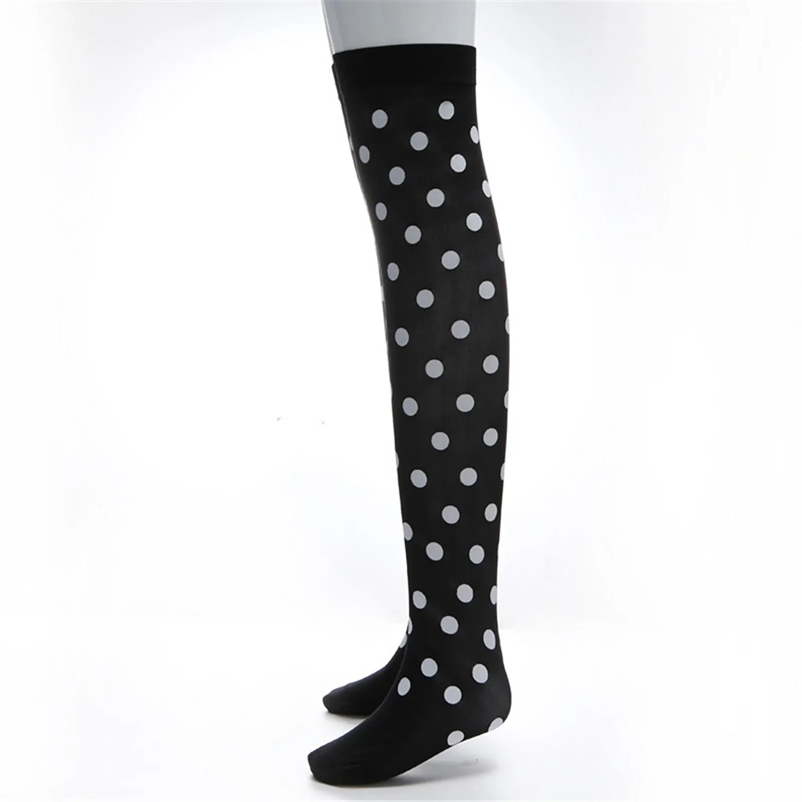 Patterned Knee High Stockings with Bat and Spiderweb Designs