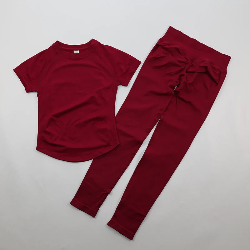Women's Tee And Shorts Yoga Set For Workout Outfits