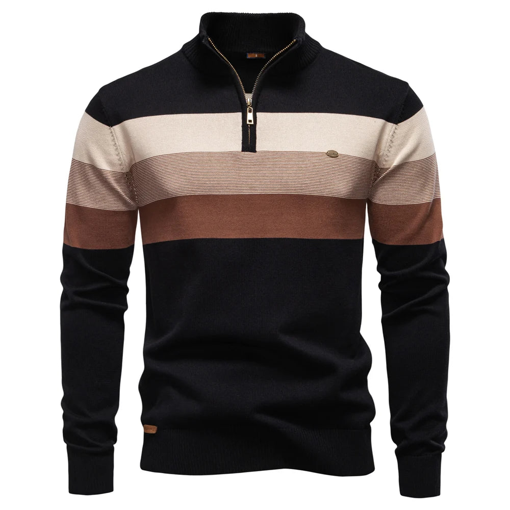 Men's Mock Neck Long Sleeve Sweater