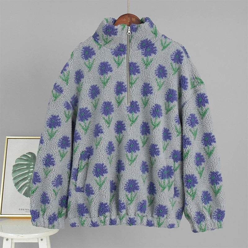 Floral Long Sleeve Pullover Casual Sweatshirt for Layering