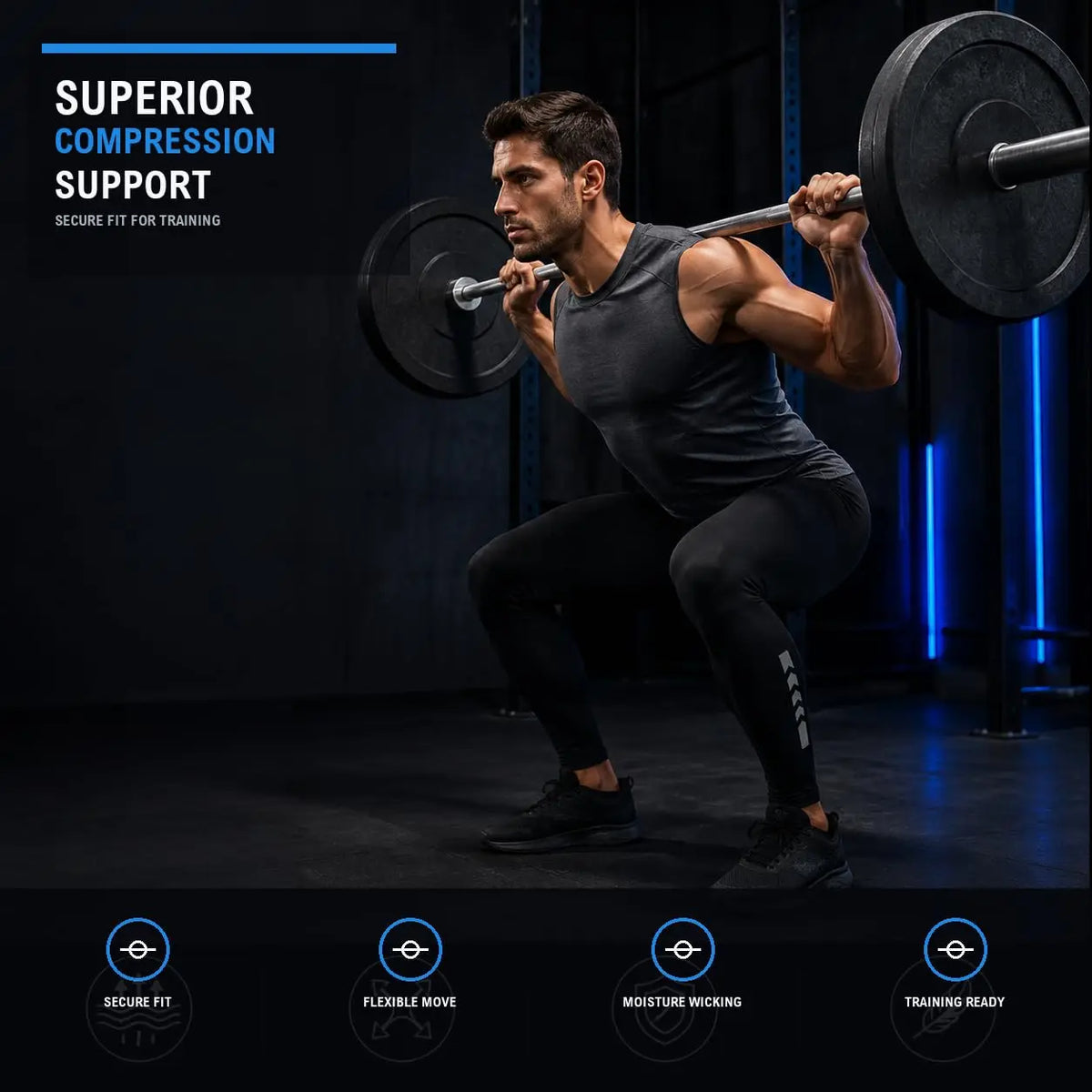 Men's Fitted Training Leggings for Gym and Running