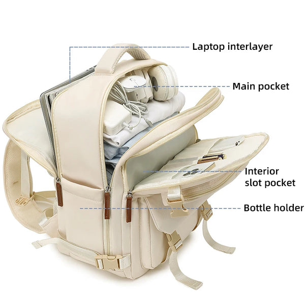 Multi-layer Large Travel Backpack 15.6 Inch Laptop Business Trip Rucksack Women Men Luggage Pack Students School Bag