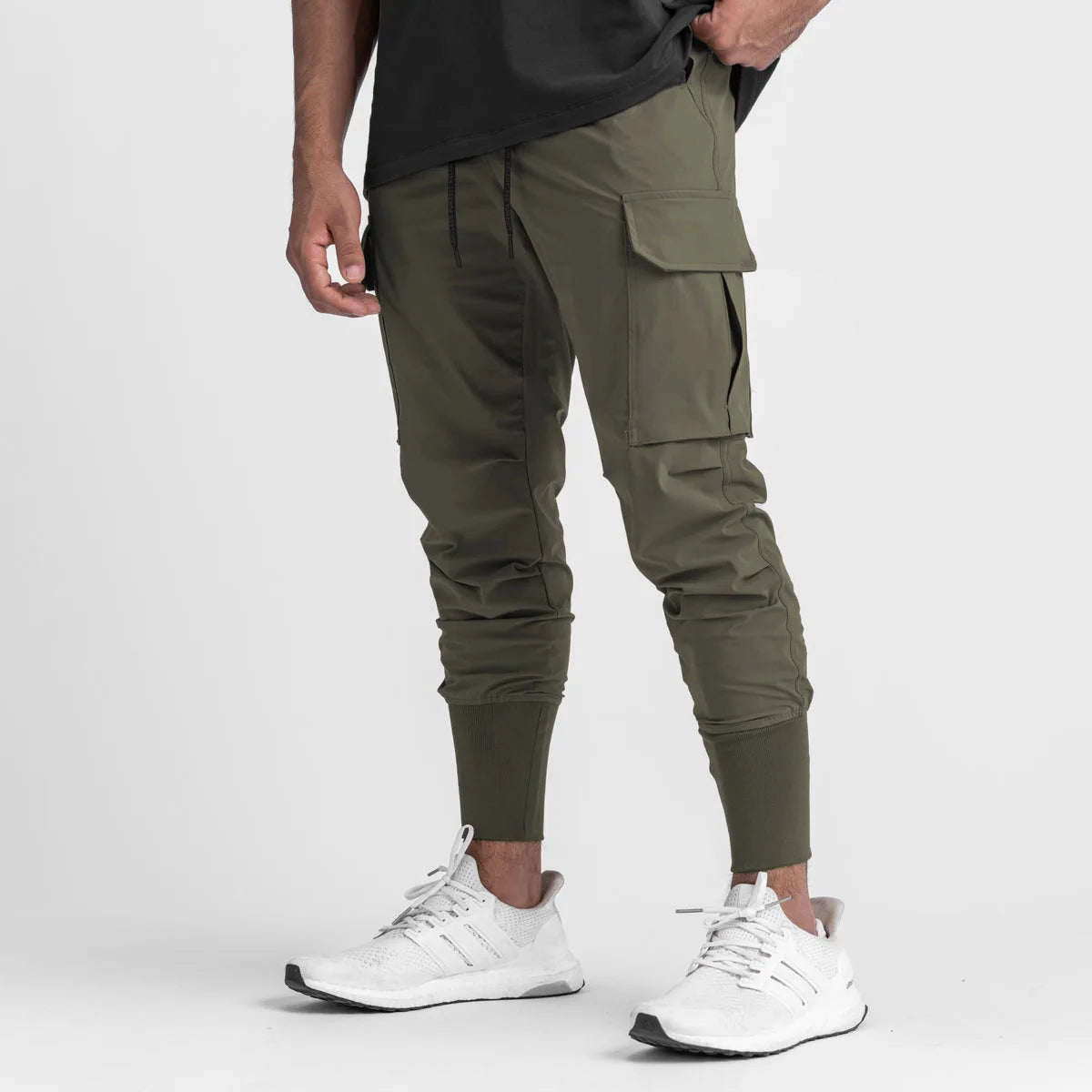Men's Multi Pocket Drawstring Waist Casual Cargo Pants