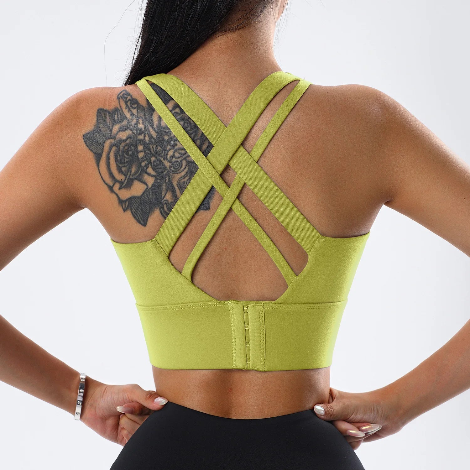 Women's Scoop Neck Multi Strap Cross Back Sports Bra