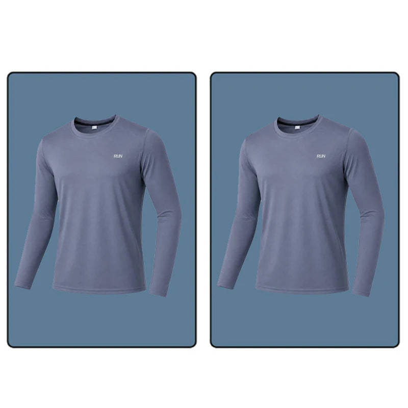 Men's Raglan Long Sleeve Crew Neck T-shirt For Workout Outfits
