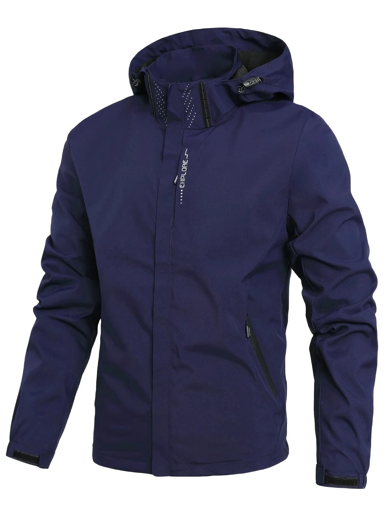 Hooded Long Sleeve Full Zip Outdoor Rain Jacket