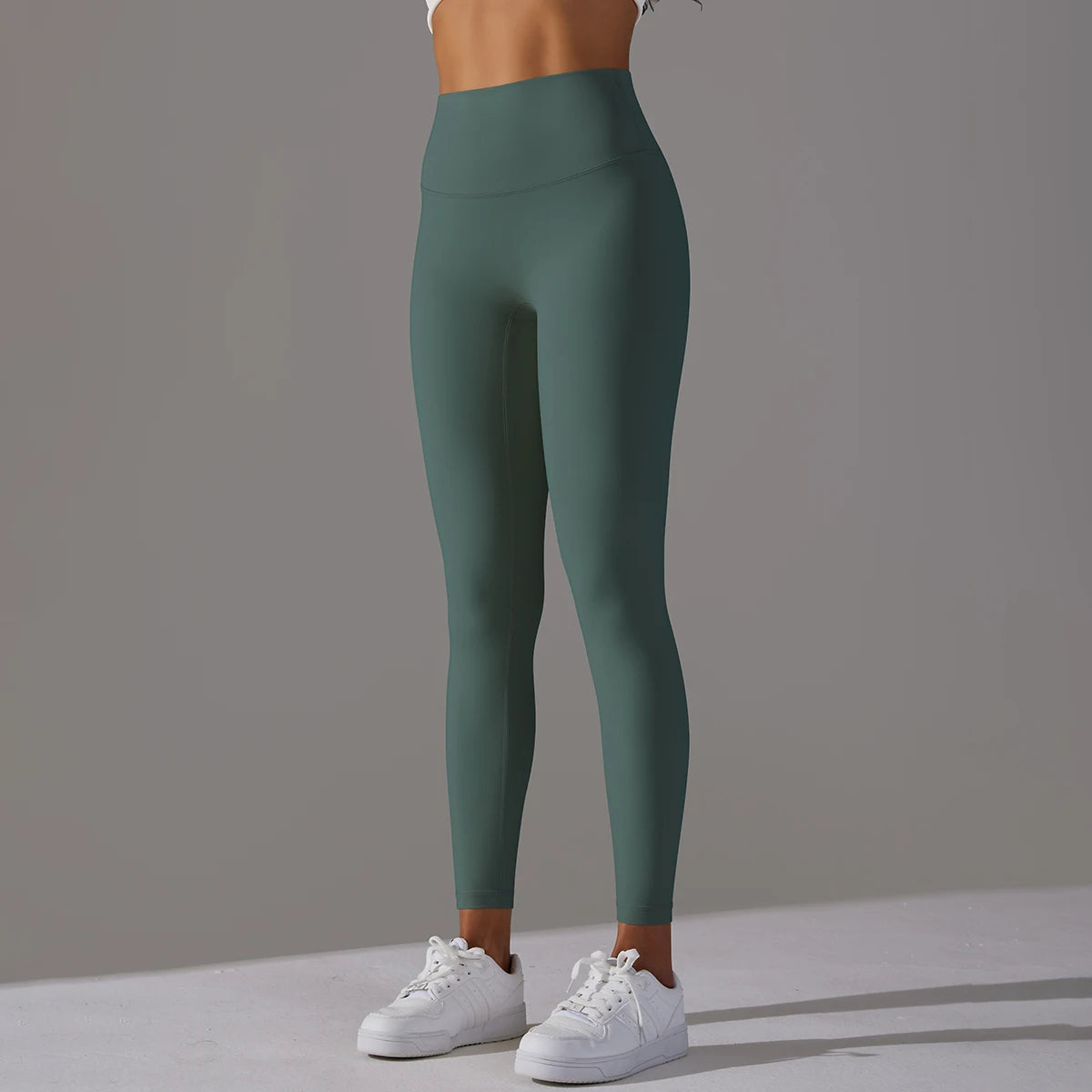 Women's Nylon-Spandex Solid High-Waist Ankle-Length Fitted Leggings for Yoga and Everyday Workouts