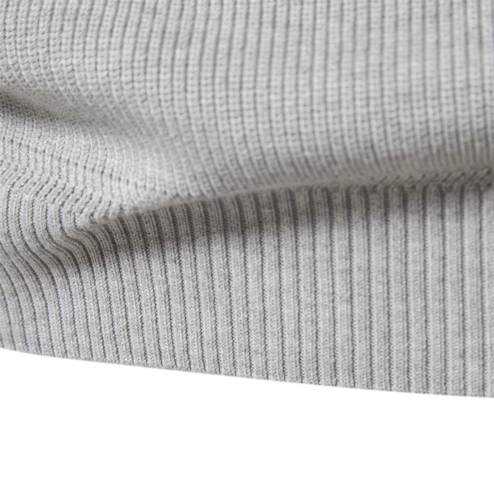 Men's Quarter Zip Long Sleeve Knit Sweater