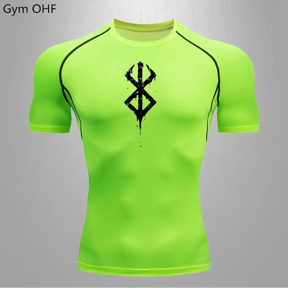 Fitted Crew Neck Short Sleeve Compression T Shirt