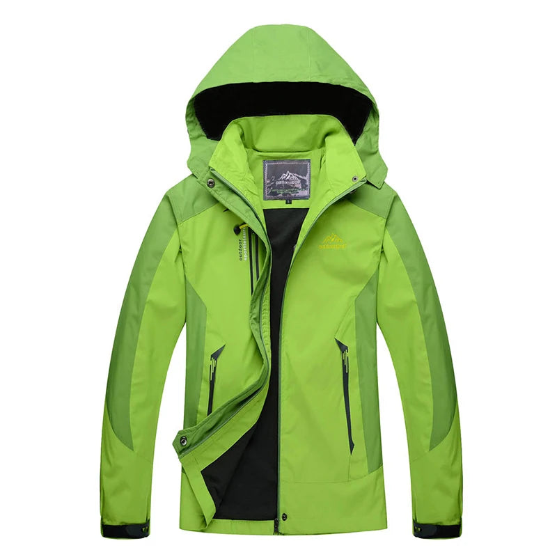Color Block Hooded Full Zip Long Sleeve Outdoor Jacket