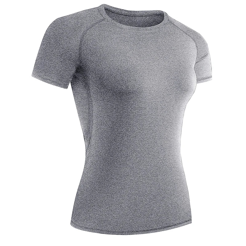 Women's Crew Neck Fitted Short Sleeve T-shirt For Workout Outfits