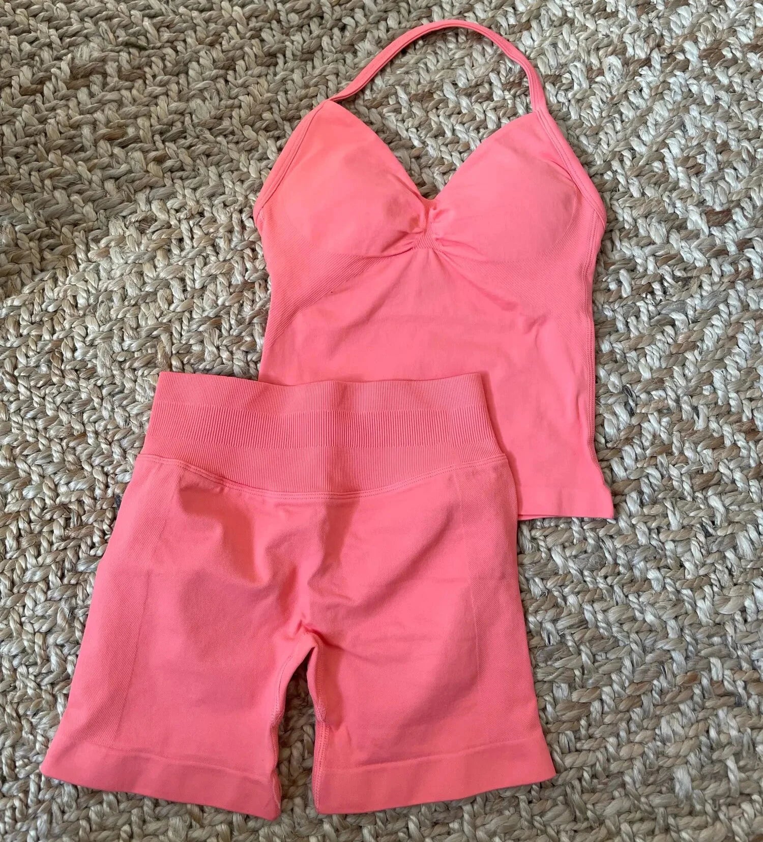 Women's Halter Tank And Shorts Yoga Set For Workout Outfits