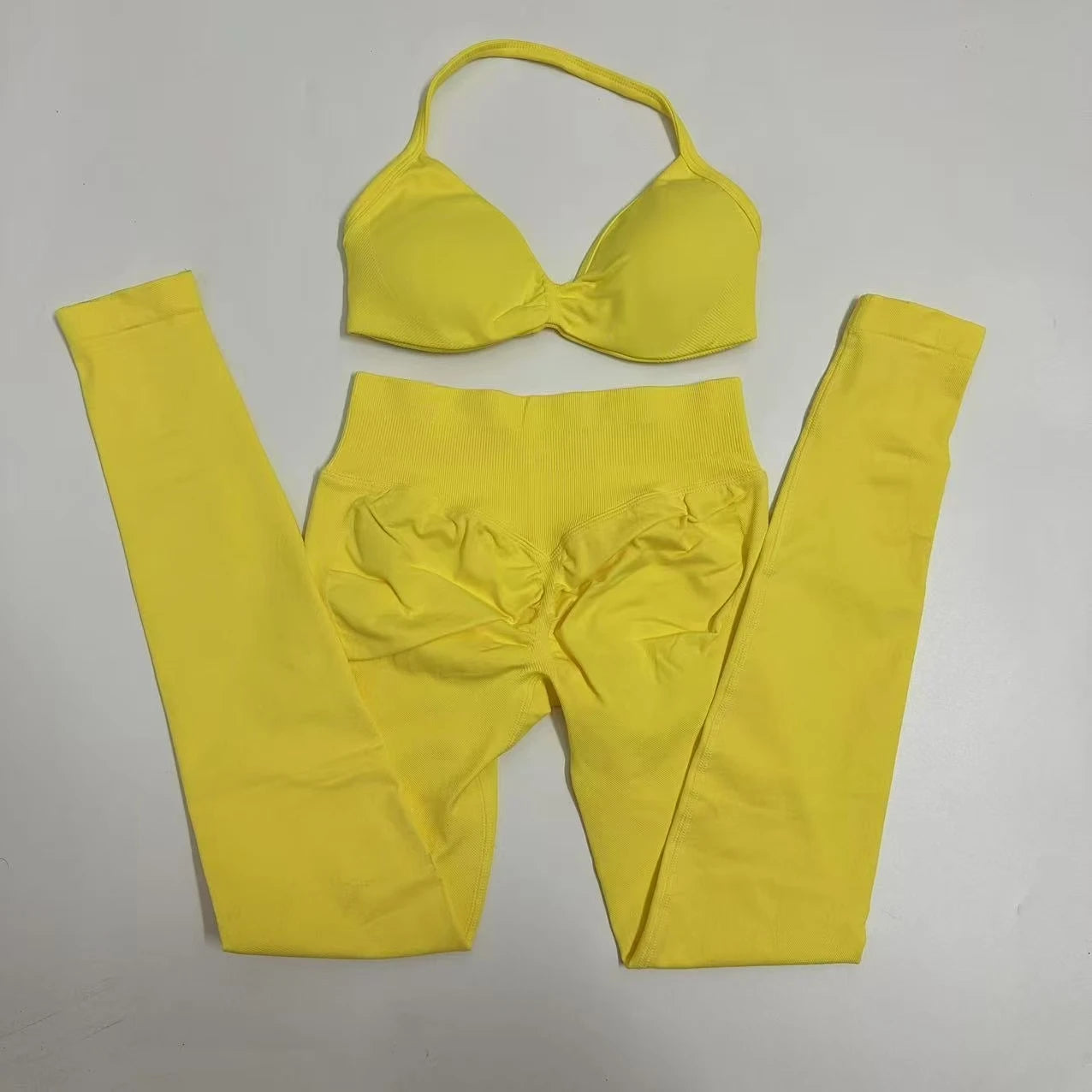 Women's Strappy Bra And Leggings Yoga Set For Workout Outfits