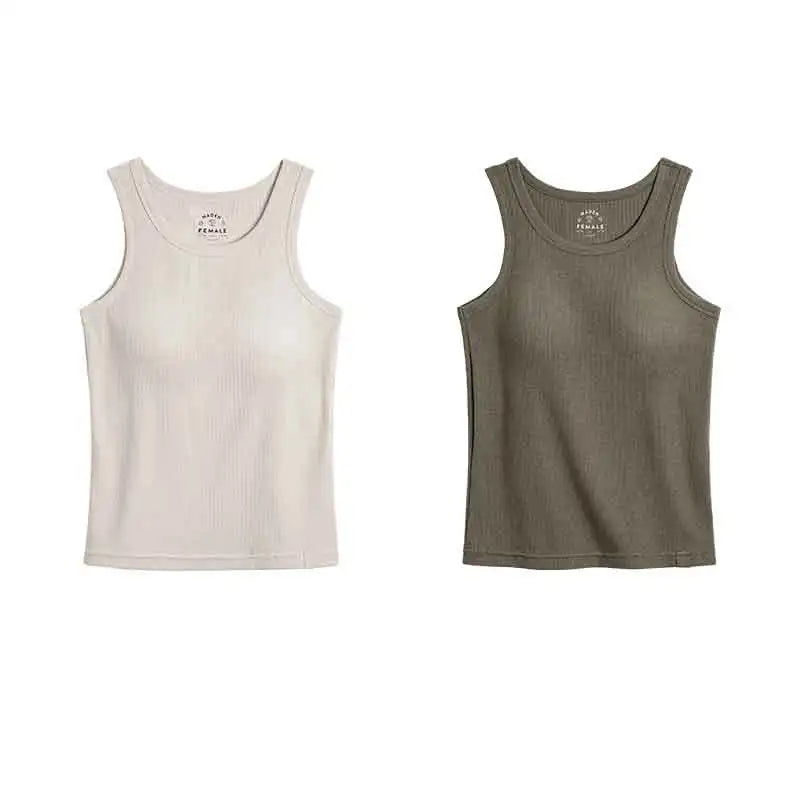 Women's V-Neck Knit Tank Top with Sleeveless Design and Simple Shape