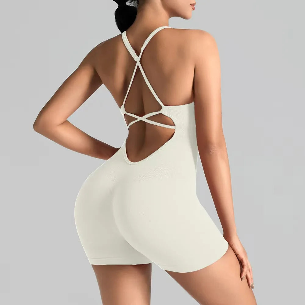 Women's Strappy Back Yoga Romper