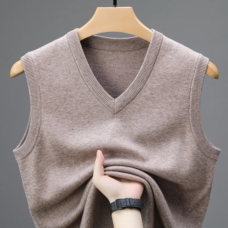 Men's V Neck Sleeveless Knit Vest