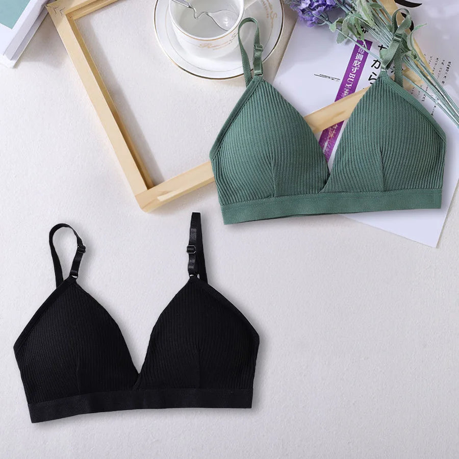 Women's Ribbed Triangle Sports Bra