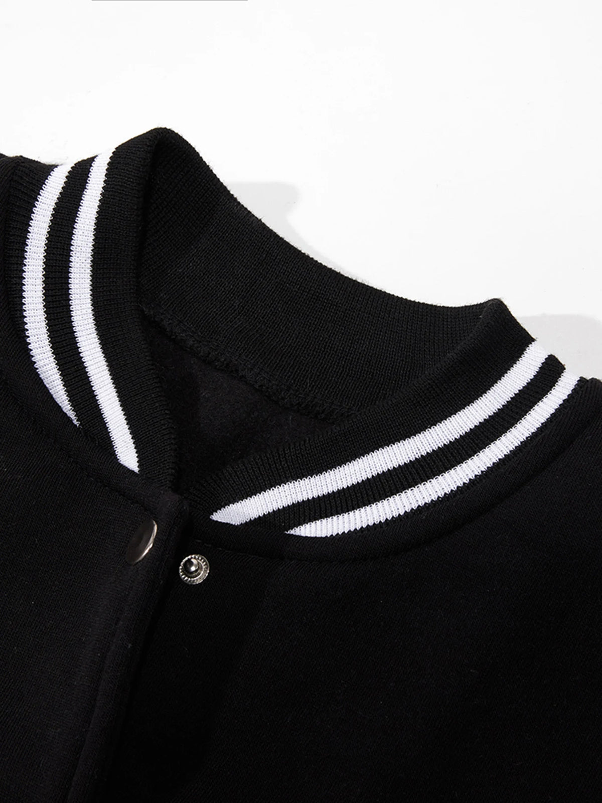Graphic Long Sleeve Button Front Casual Varsity Style Jacket