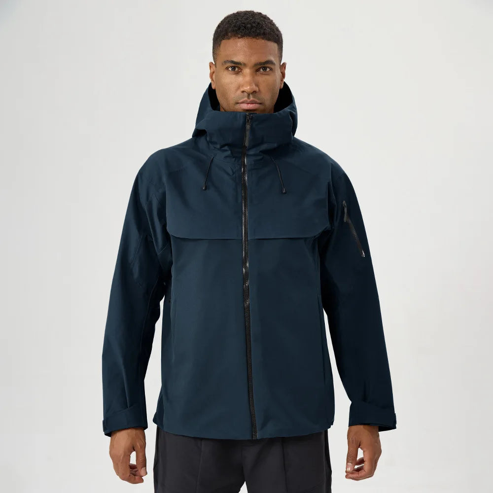 Color Block Hooded Full Zip Long Sleeve Outdoor Jacket
