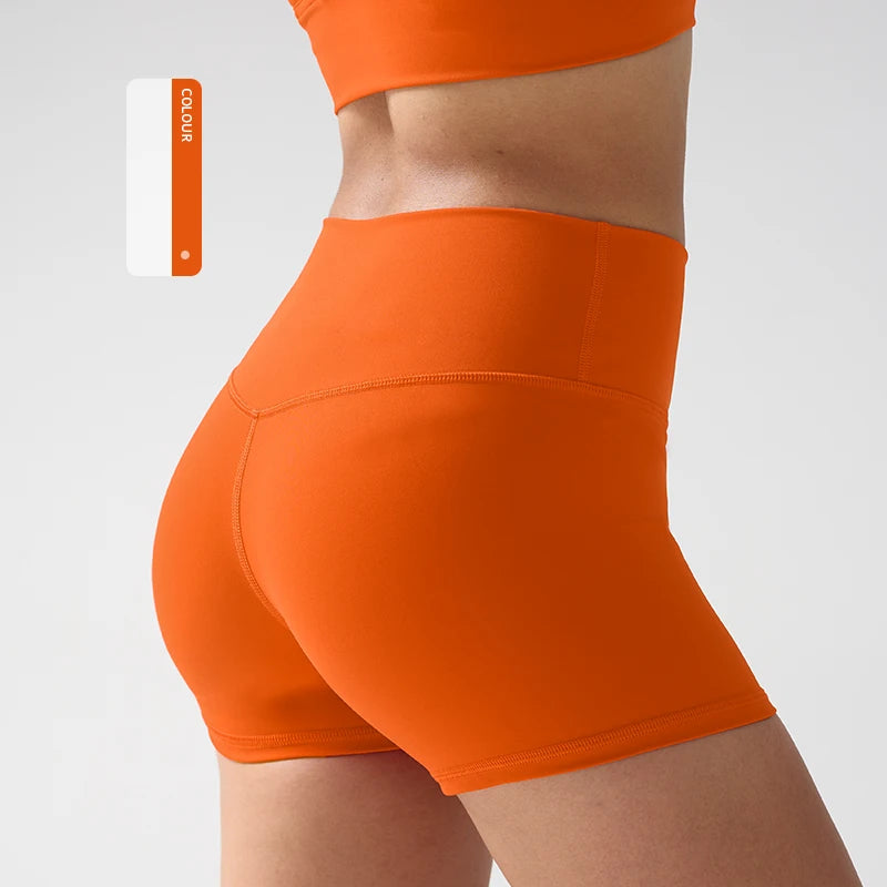 Women's High Waist Nylon Blend Shorts for Yoga and Fitness