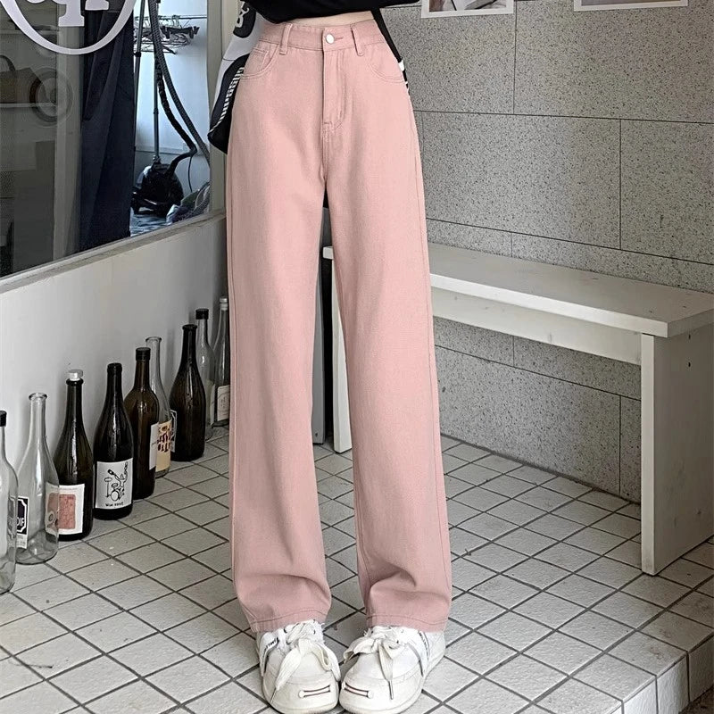 Women's Black Loose Fit Flared Leg Denim Jeans