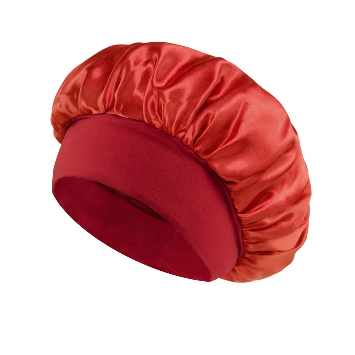 Women's Satin Sleep Bonnet with Wide Elastic Band and Color Options